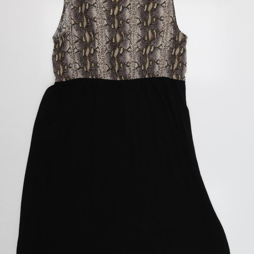 George Womens Black Animal Print  Fit & Flare  Size 18