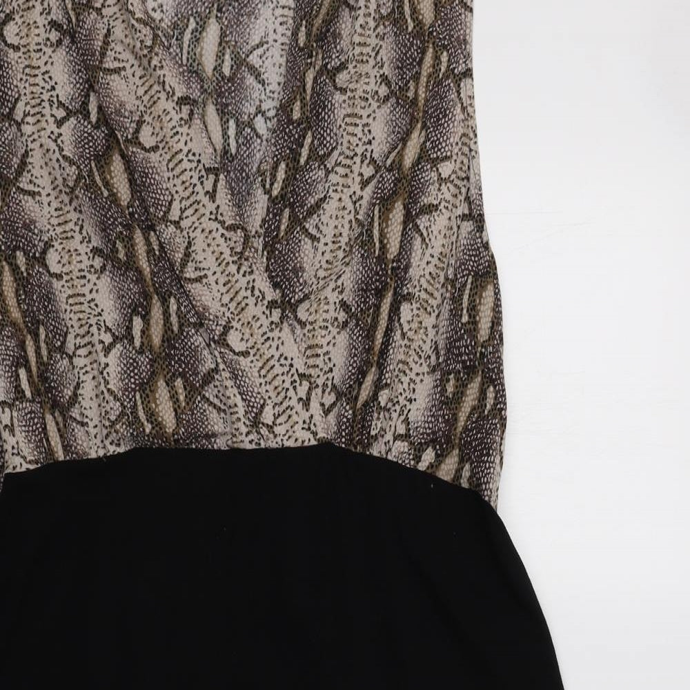 George Womens Black Animal Print  Fit & Flare  Size 18