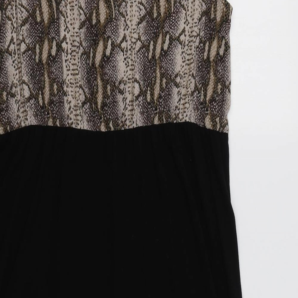 George Womens Black Animal Print  Fit & Flare  Size 18