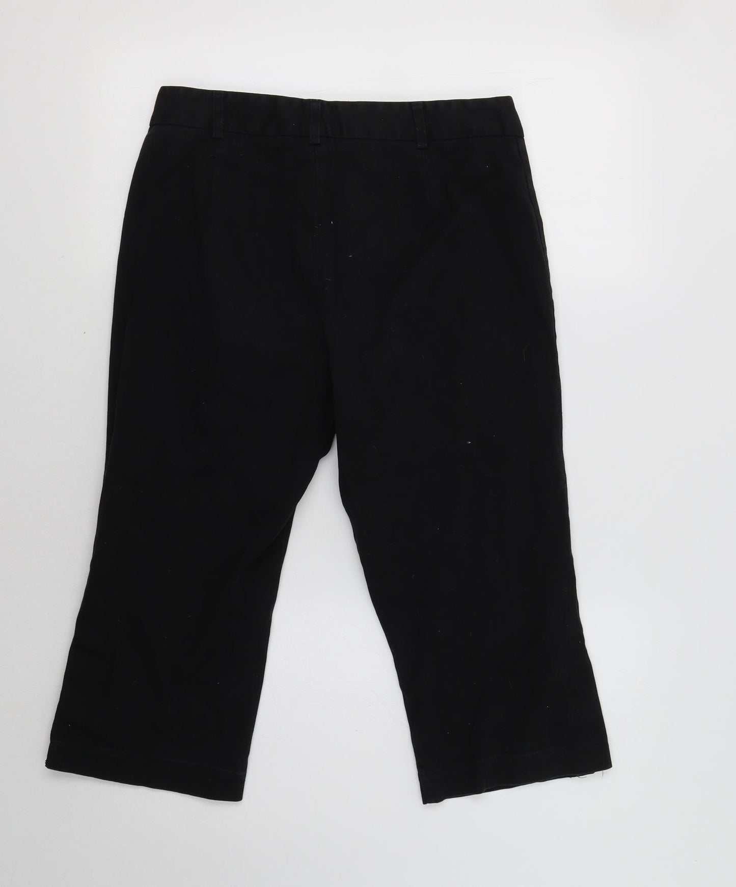 BM Womens Black   Cropped Trousers Size 12 L20 in