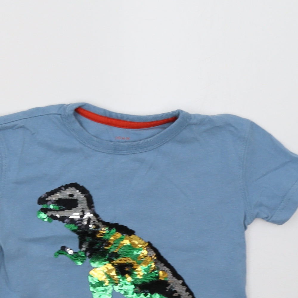 John Lewis Girls Blue   Basic T-Shirt Size 3 Years  - Dino