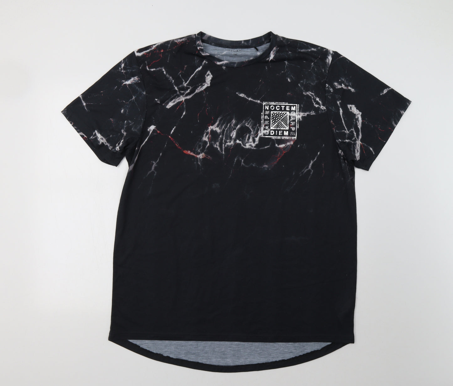 Primark Mens Black Geometric   T-Shirt Size 2XL