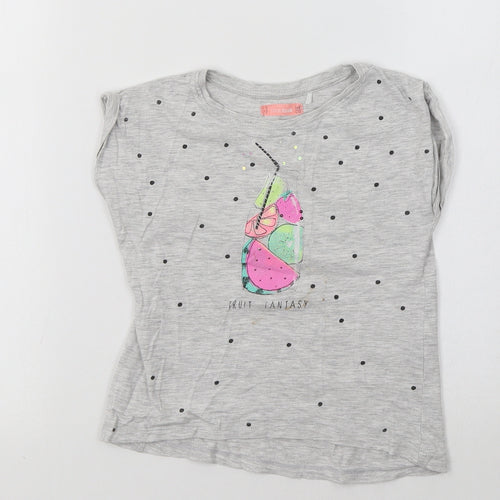 Cool Club Girls Grey   Basic T-Shirt Size 4-5 Years