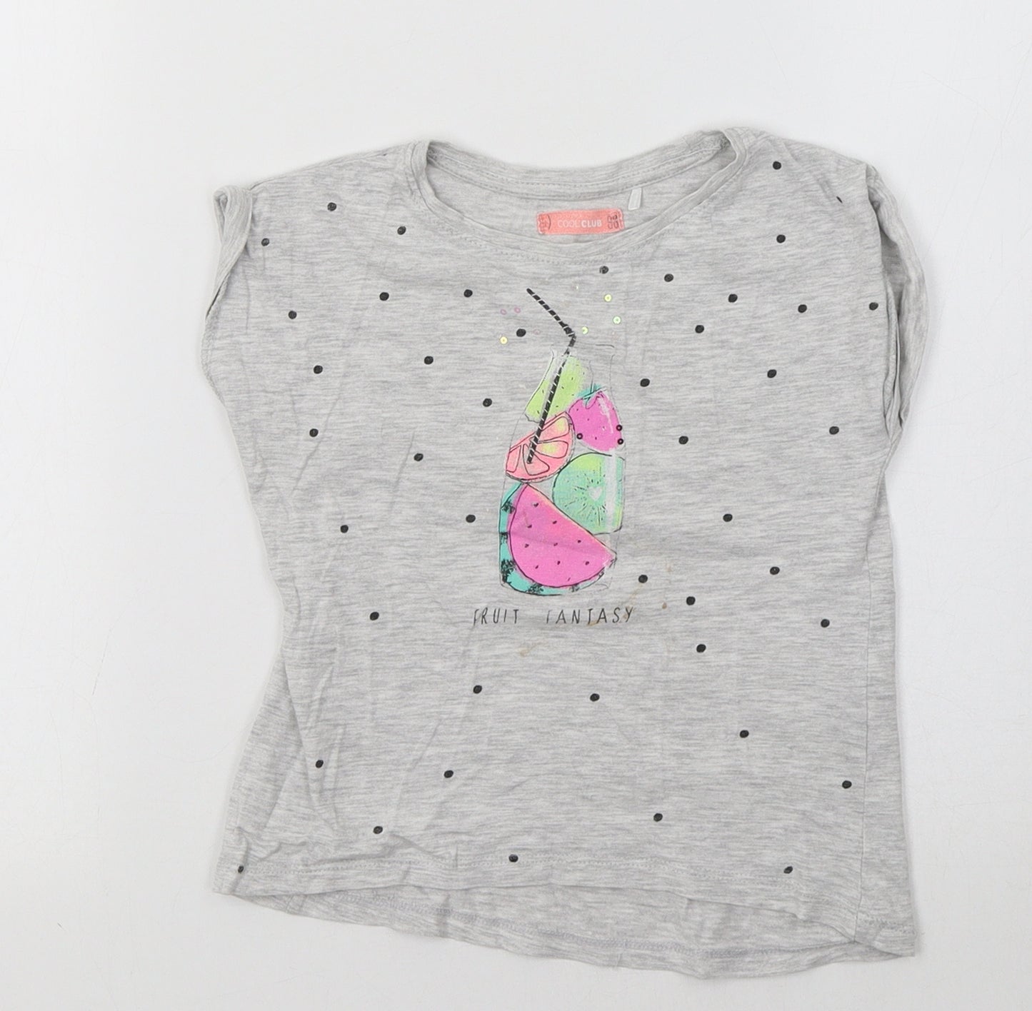 Cool Club Girls Grey   Basic T-Shirt Size 4-5 Years