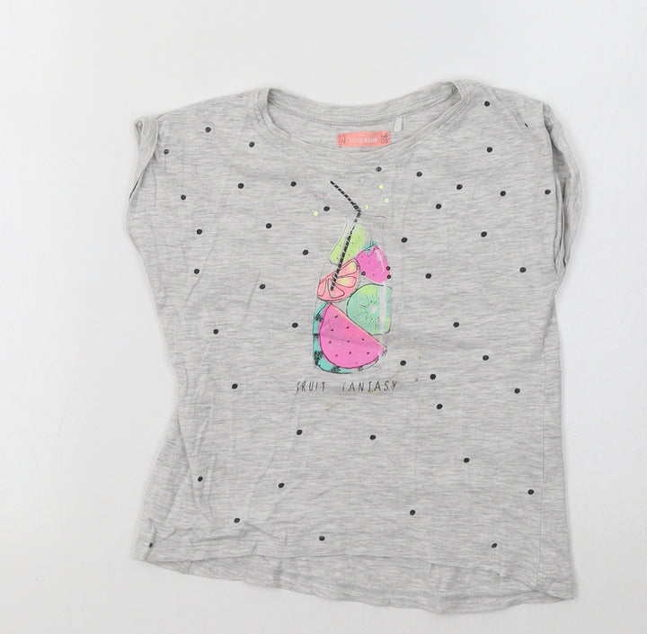 Cool Club Girls Grey   Basic T-Shirt Size 4-5 Years
