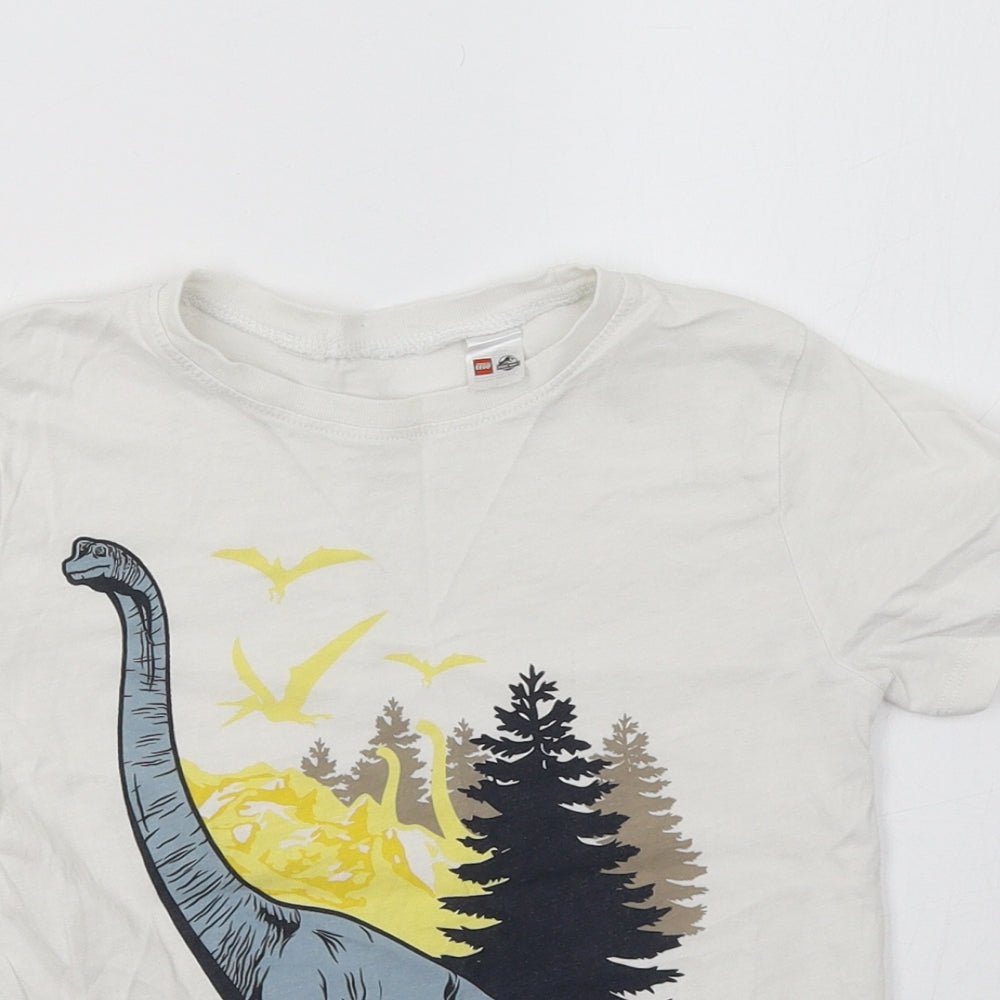LEGO Boys White   Basic T-Shirt Size 4-5 Years  - Jurrasic World