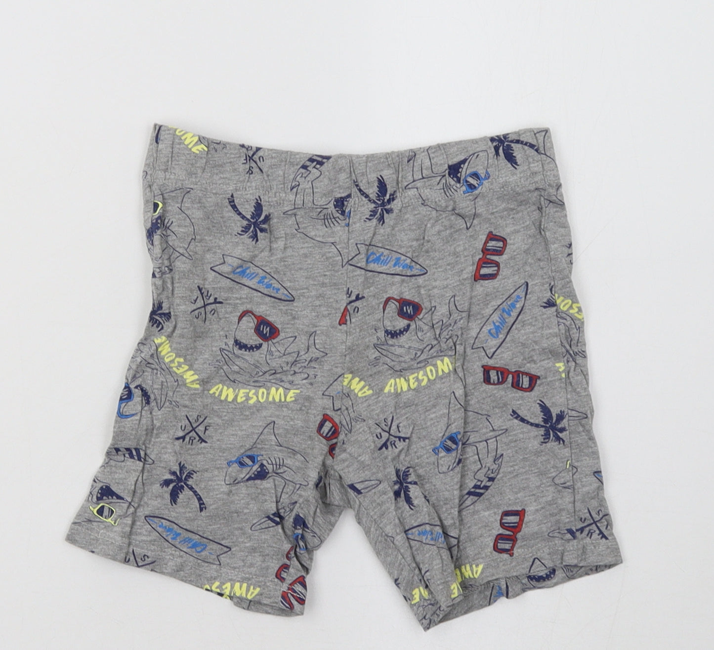 Preworn Boys Grey Geometric  Sweat Shorts Size 5-6 Years