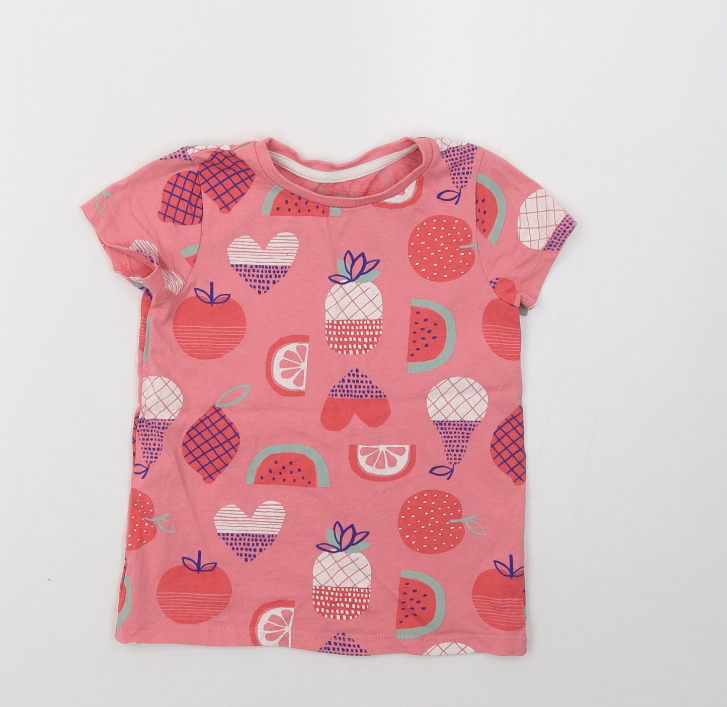 Nutmeg Girls Pink Geometric  Camisole T-Shirt Size 5-6 Years  - Fruit Print