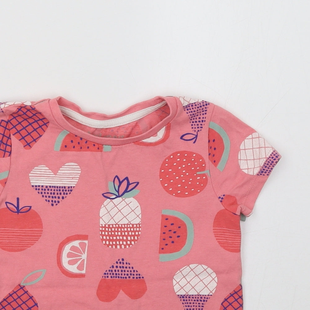 Nutmeg Girls Pink Geometric  Camisole T-Shirt Size 5-6 Years  - Fruit Print