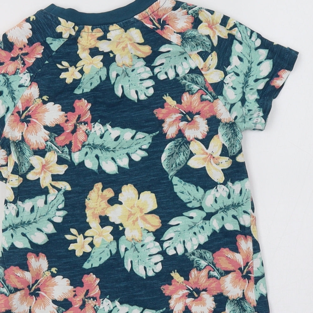 Nutmeg Girls Blue Floral  Basic T-Shirt Size 2-3 Years