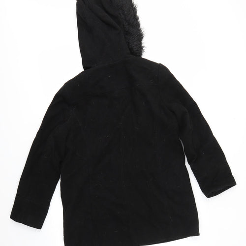 M&Co Womens Black   Overcoat Coat Size 10
