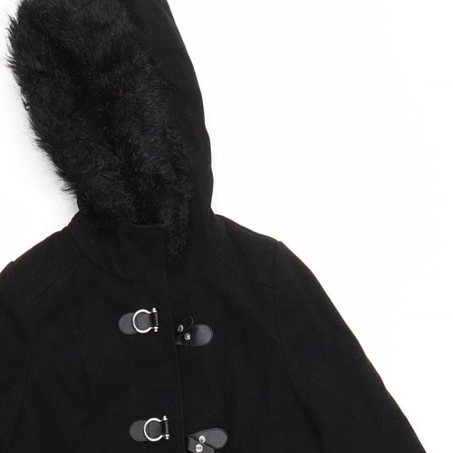 M&Co Womens Black   Overcoat Coat Size 10