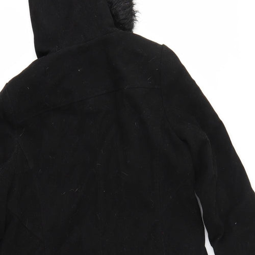 M&Co Womens Black   Overcoat Coat Size 10