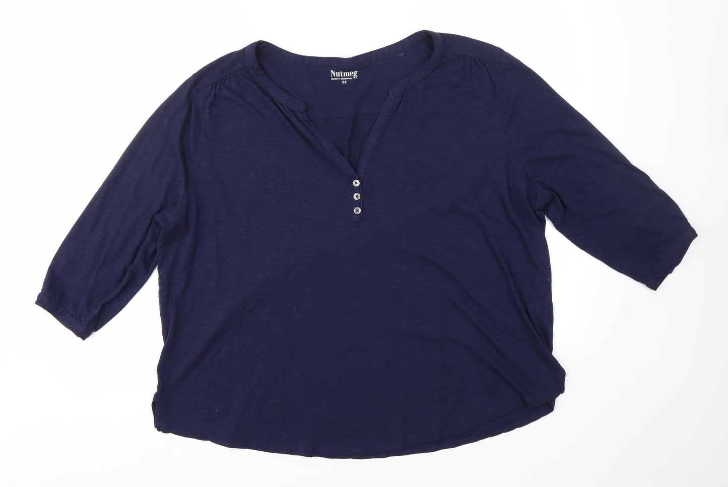 Nutmeg Womens Blue   Basic Blouse Size 22