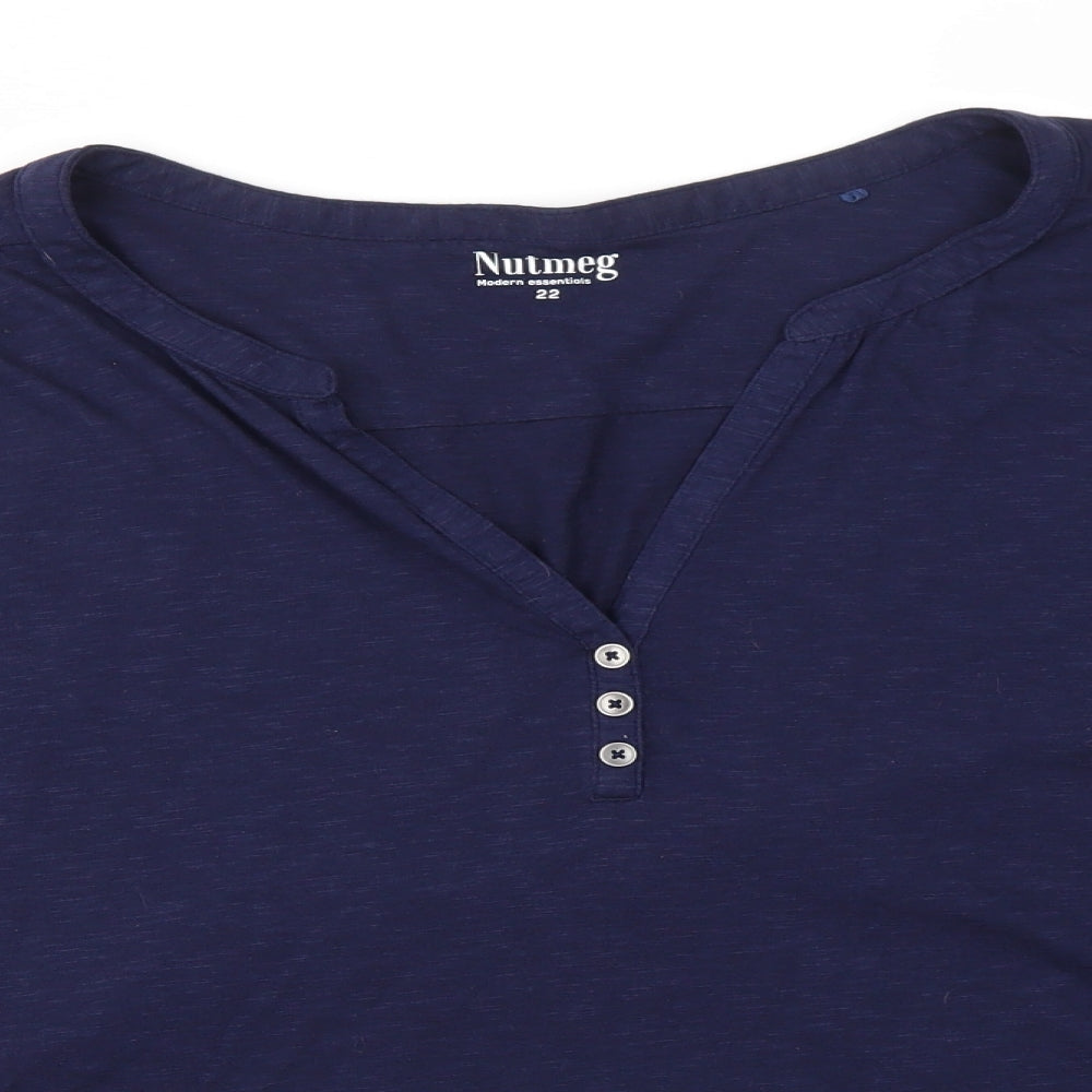 Nutmeg Womens Blue   Basic Blouse Size 22