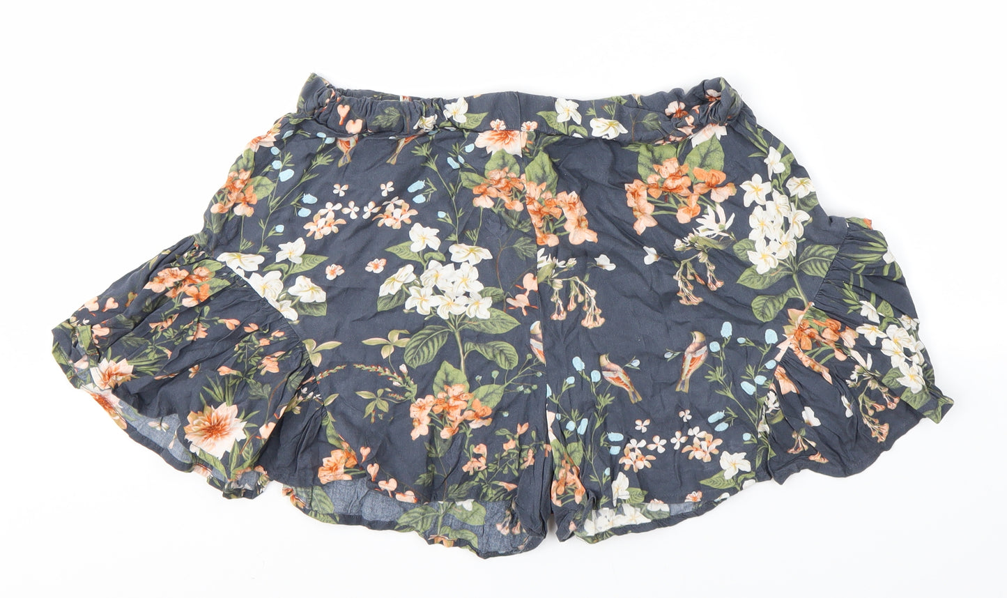NEXT Girls Blue Floral  Paperbag Shorts Size 16 Years