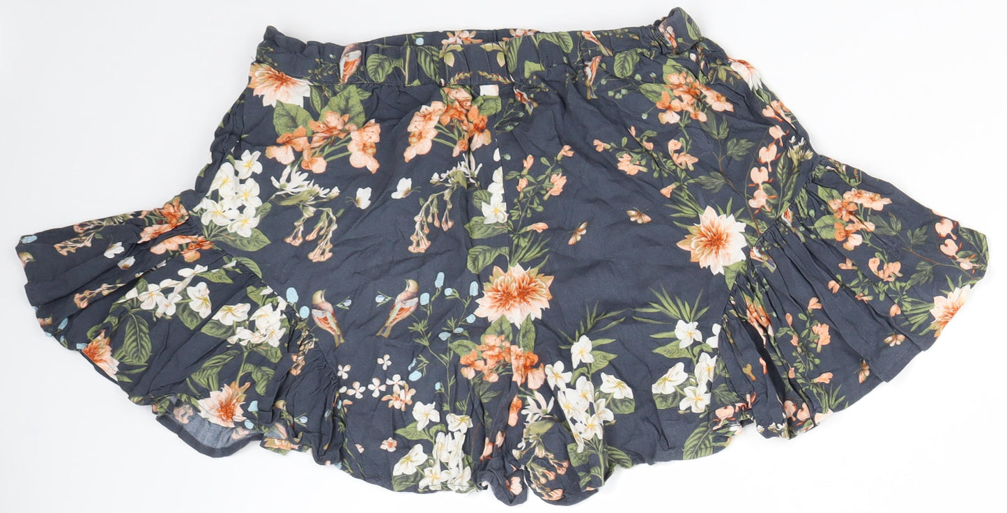NEXT Girls Blue Floral  Paperbag Shorts Size 16 Years