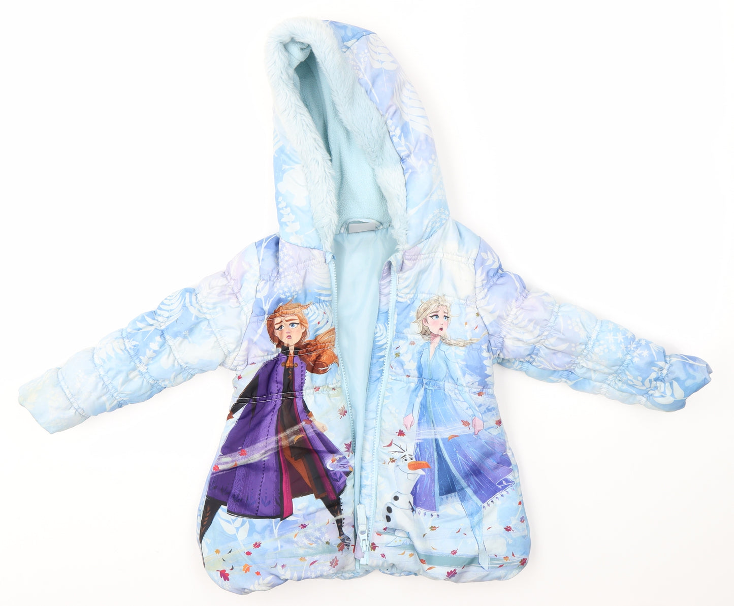 Debenhams Girls Blue   Overcoat Coat Size 2-3 Years  - Frozen