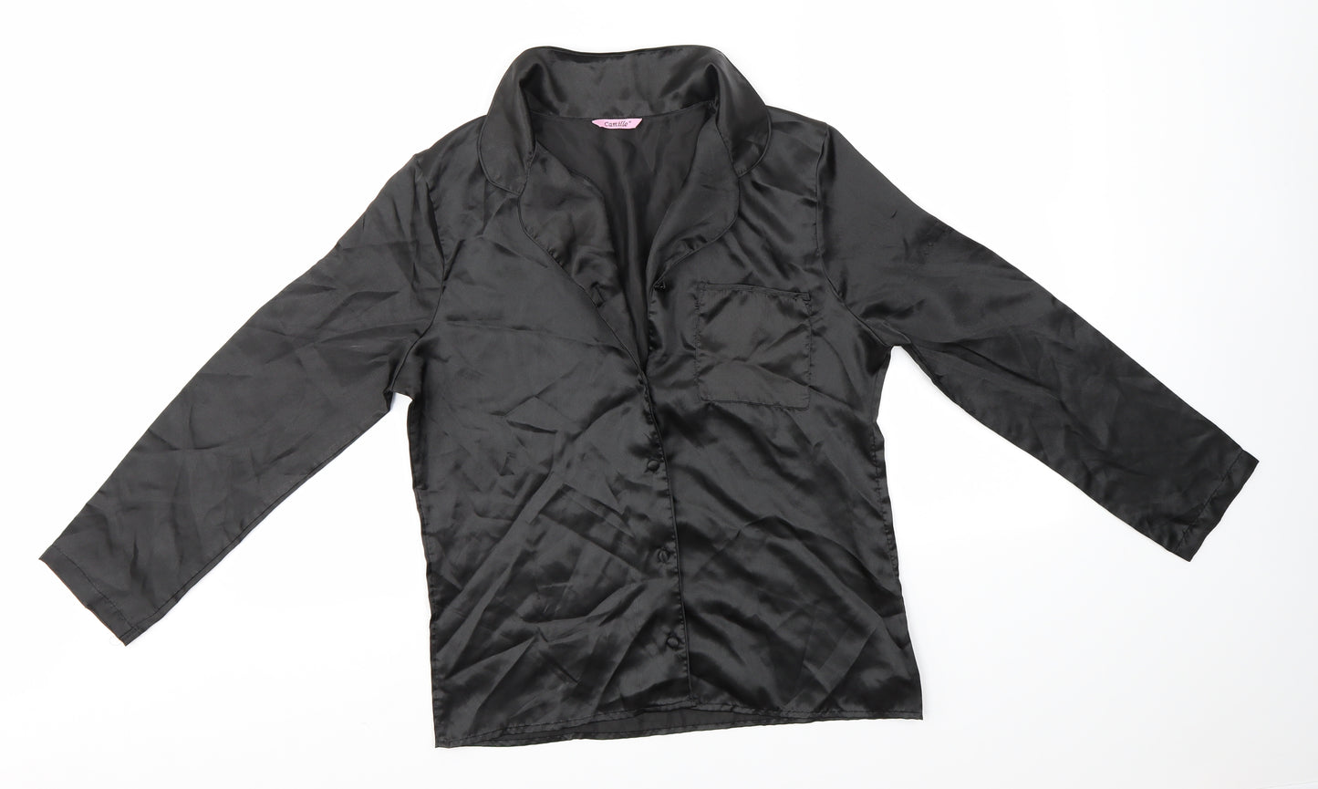 Camille Womens Black   Basic Button-Up Size 12