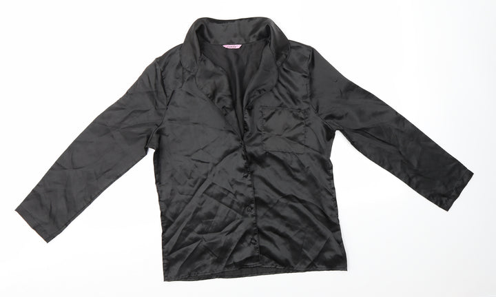 Camille Womens Black   Basic Button-Up Size 12