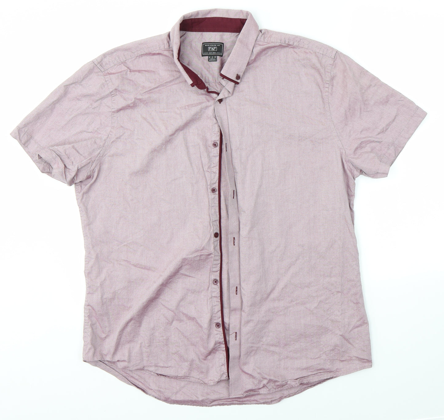 F&F Mens Pink    Button-Up Size XL