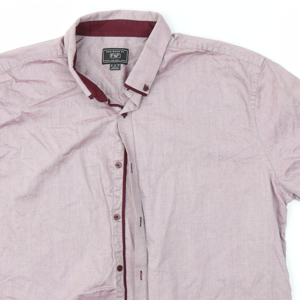 F&F Mens Pink    Button-Up Size XL