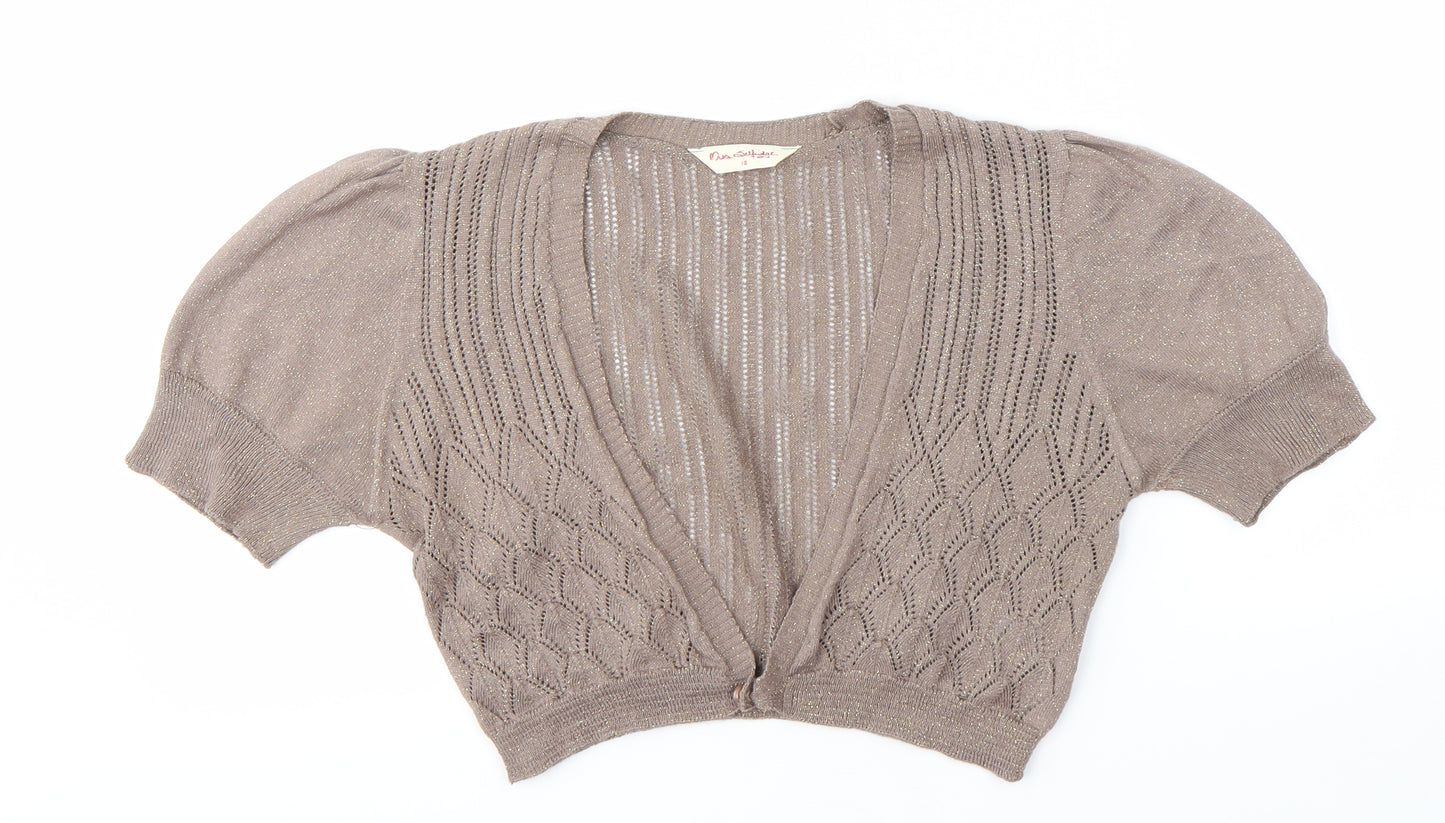 Miss Selfridge Womens Brown   Shrug Jumper Size 10