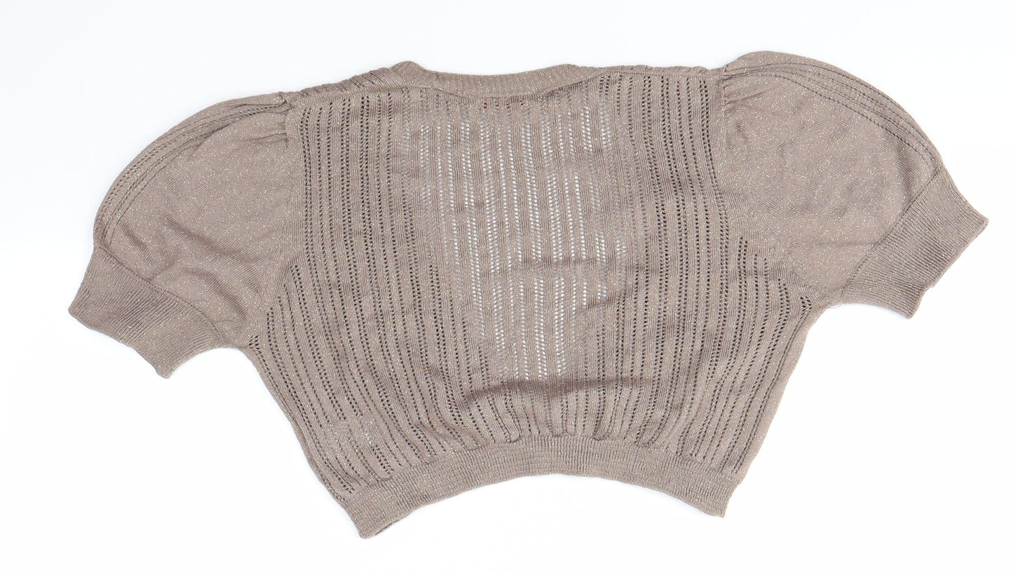 Miss Selfridge Womens Brown   Shrug Jumper Size 10