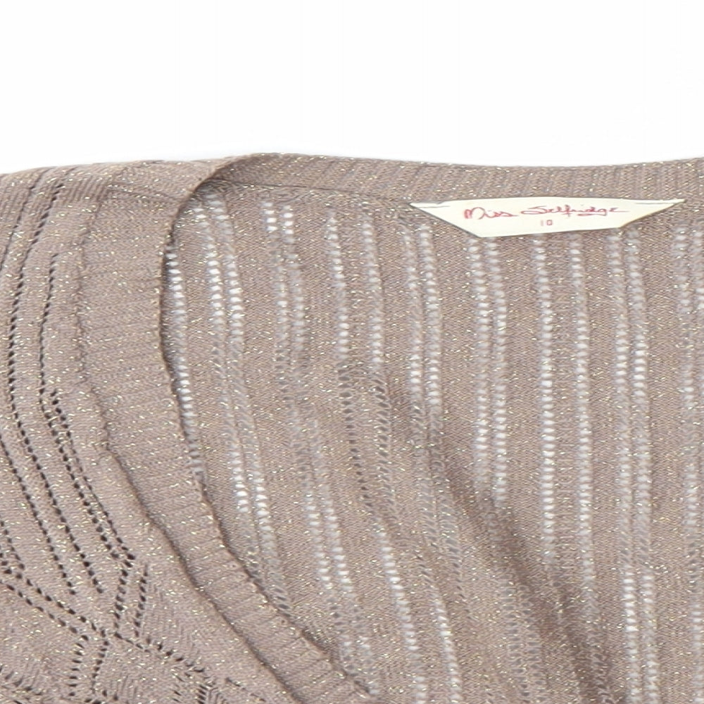 Miss Selfridge Womens Brown   Shrug Jumper Size 10