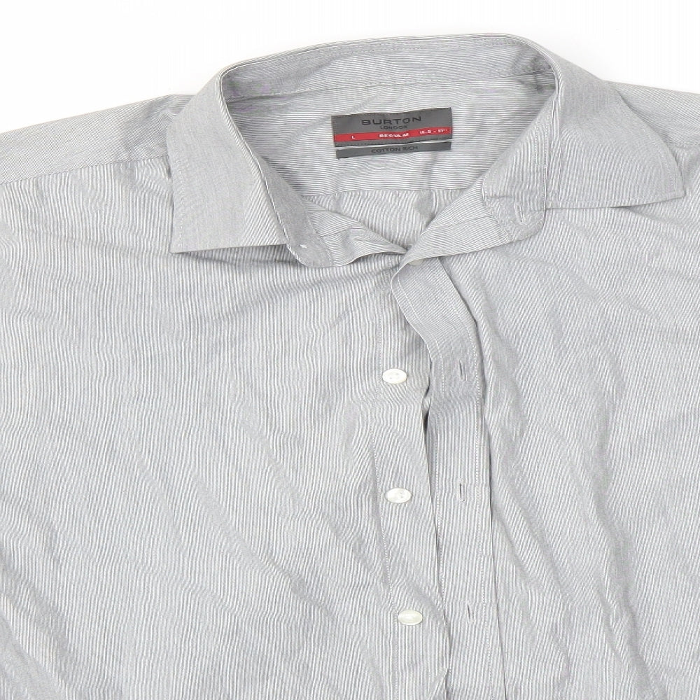 Burton Mens Grey    Button-Up Size L