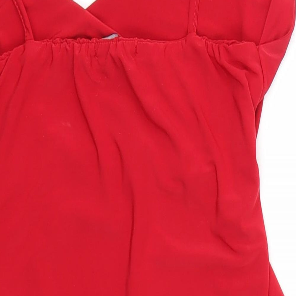 PRETTYLITTLETHING Womens Red   Bodysuit One-Piece Size 12