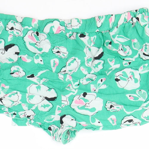 Primark Womens Green Floral  Boyfriend Shorts Size S