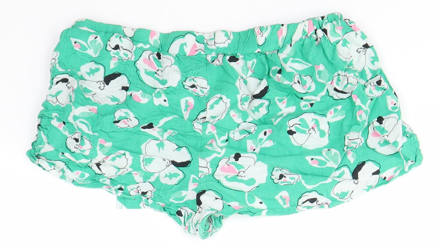 Primark Womens Green Floral  Boyfriend Shorts Size S
