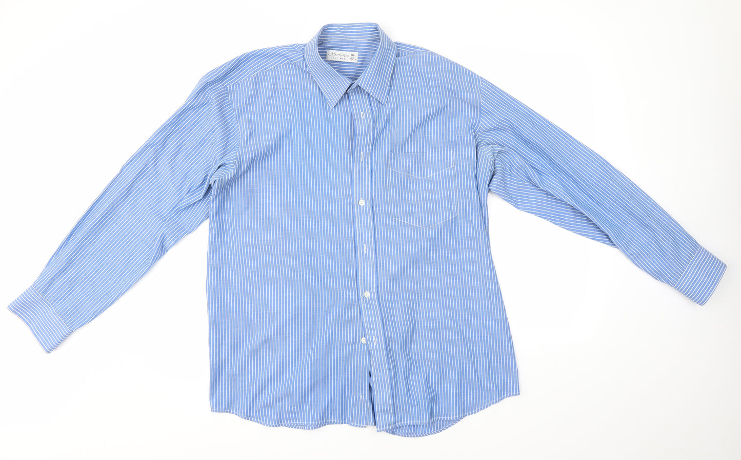 Berkertex Mens Blue Striped   Dress Shirt Size 16.5