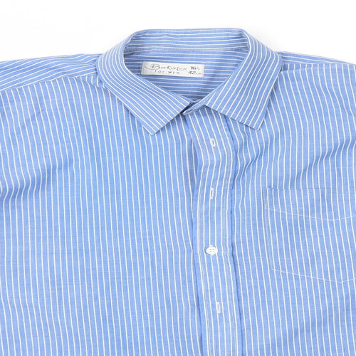 Berkertex Mens Blue Striped   Dress Shirt Size 16.5