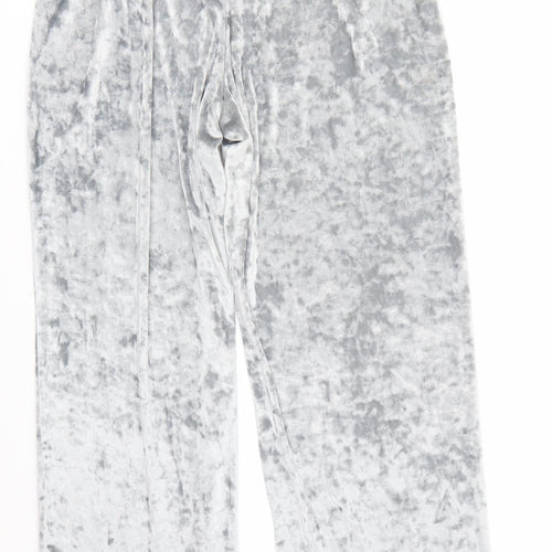 Preworn Womens Silver Solid   Pyjama Pants Size 14  - Velvet feel