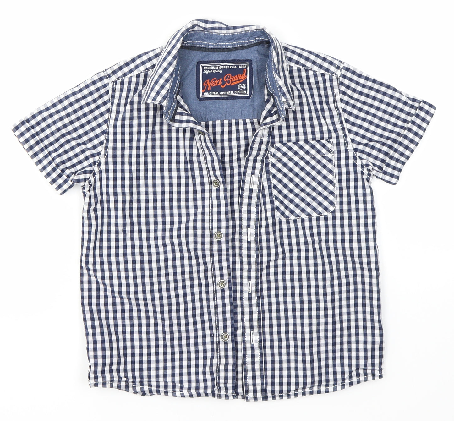 NEXT Boys Blue Check  Basic Button-Up Size 5 Years