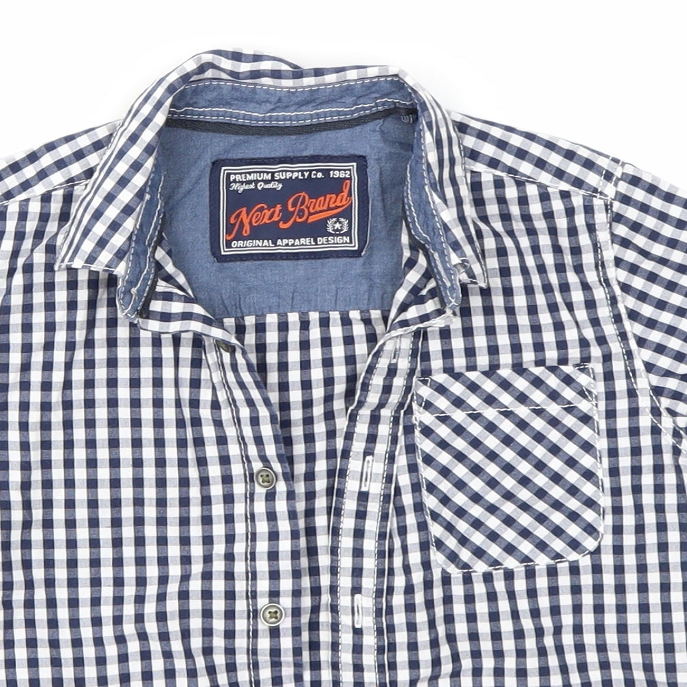 NEXT Boys Blue Check  Basic Button-Up Size 5 Years