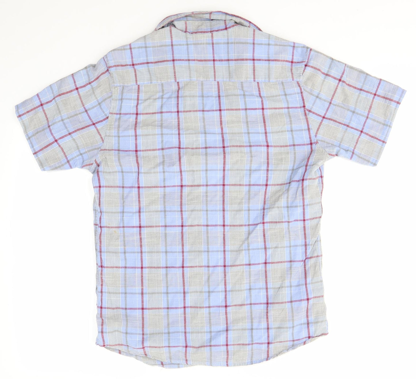 Topman Mens Blue Check   Button-Up Size M