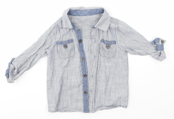 George Baby Grey Basic Button-Up Size 12-18 Months
