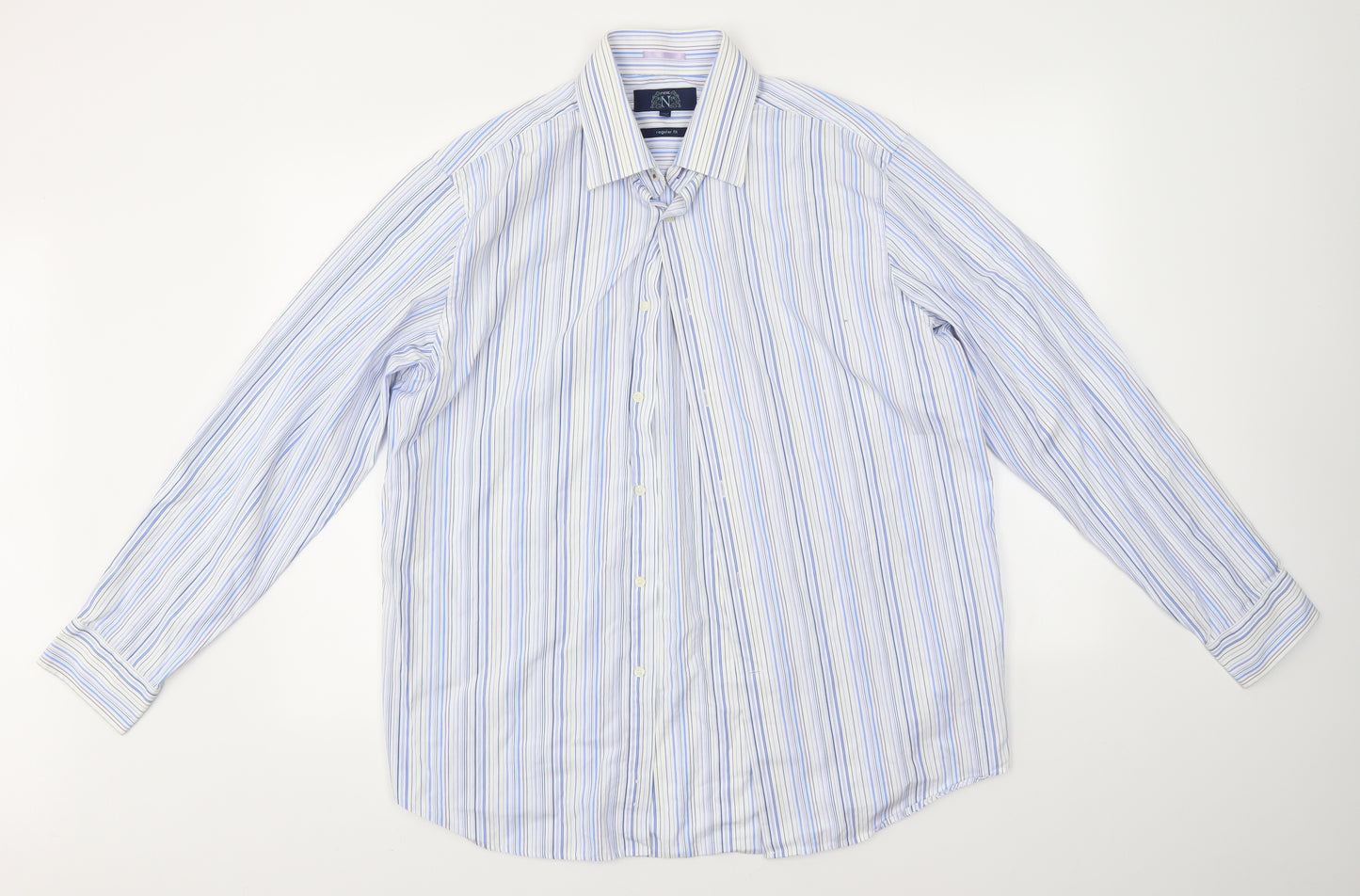 NEXT Mens Blue Striped   Dress Shirt Size 16.5