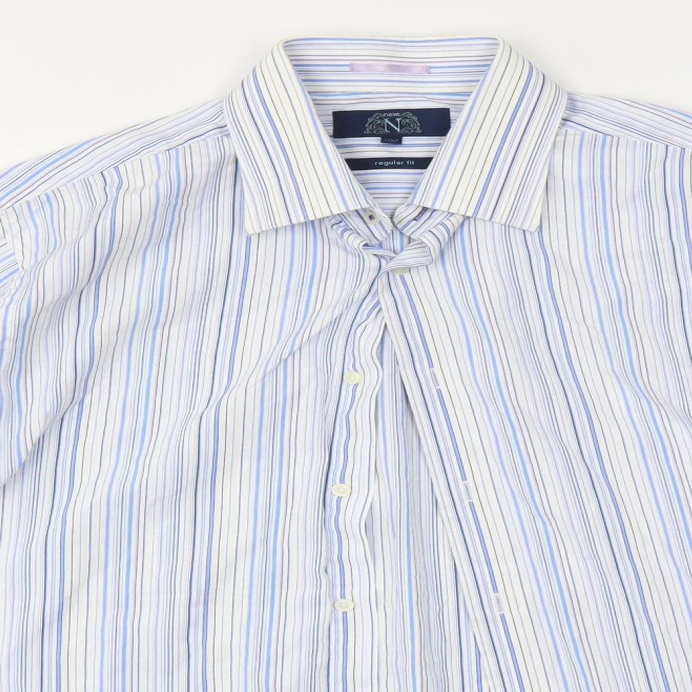 NEXT Mens Blue Striped   Dress Shirt Size 16.5
