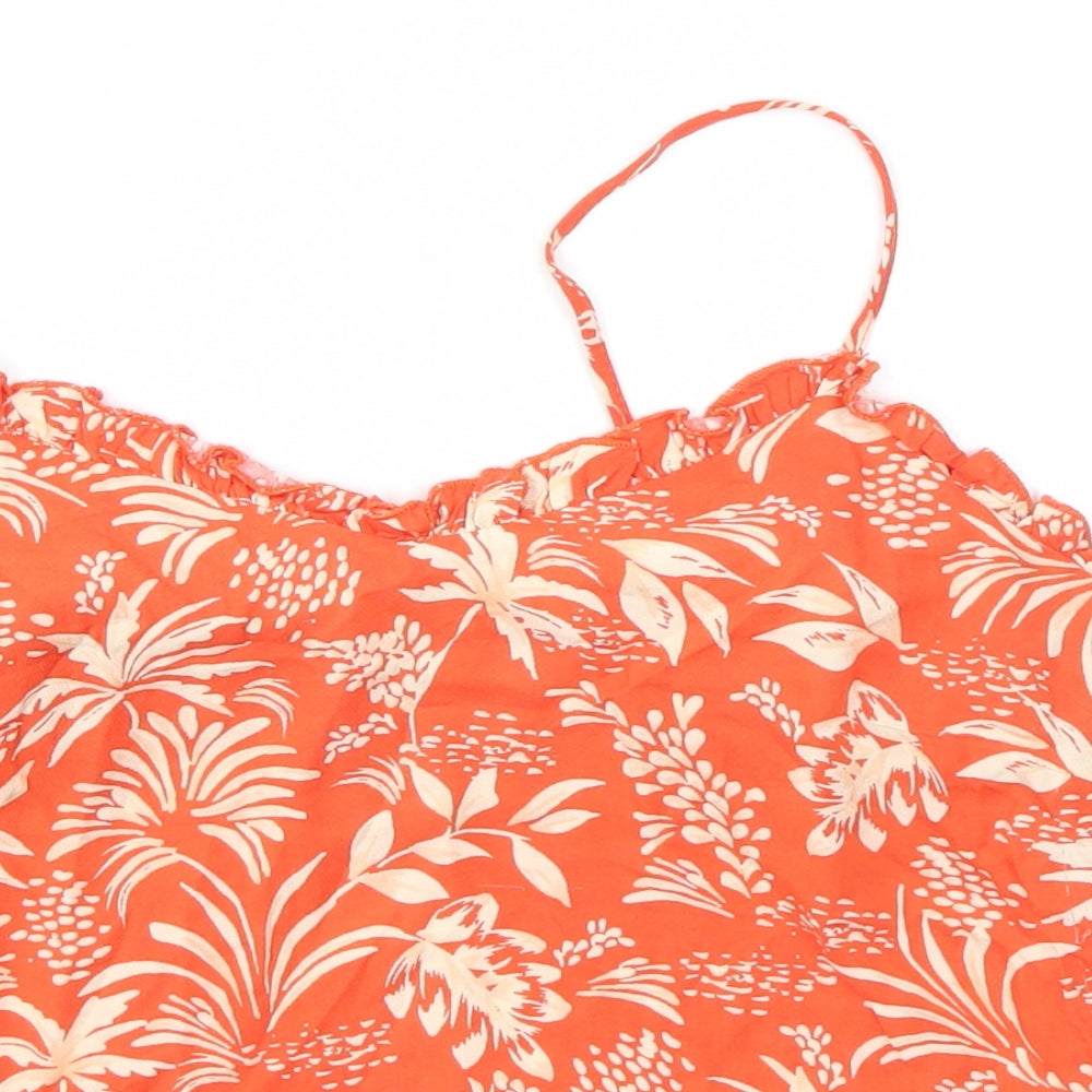 New Look Womens Orange Floral  Camisole Blouse Size 12