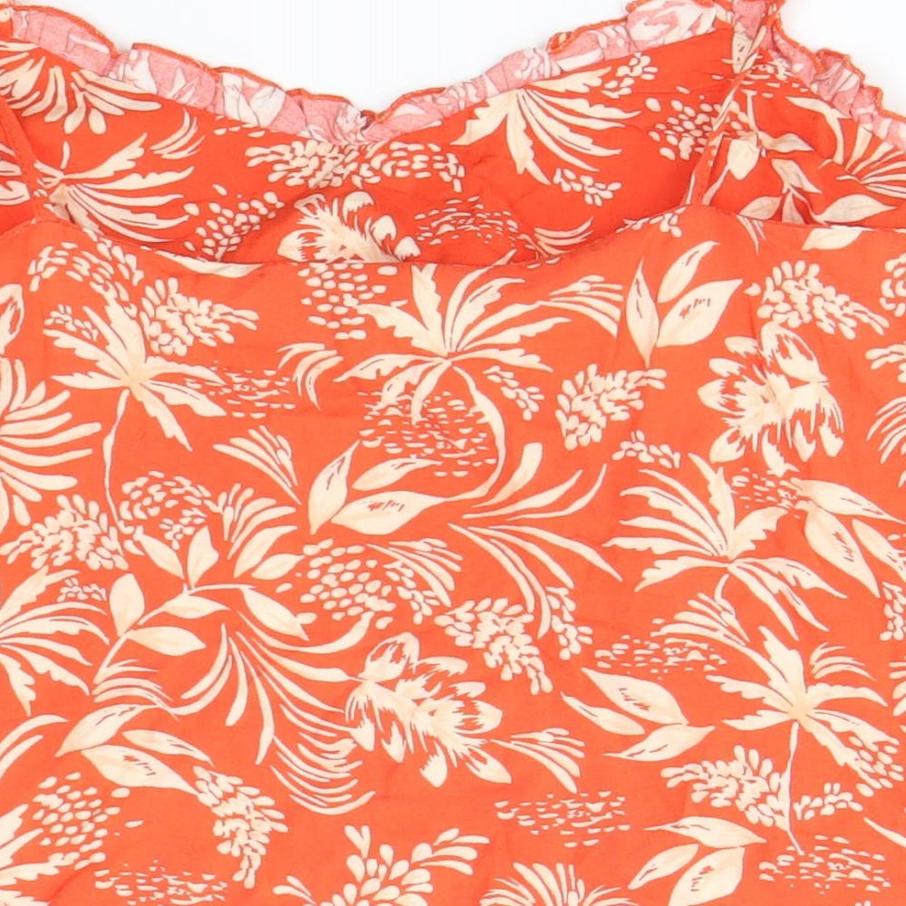 New Look Womens Orange Floral  Camisole Blouse Size 12
