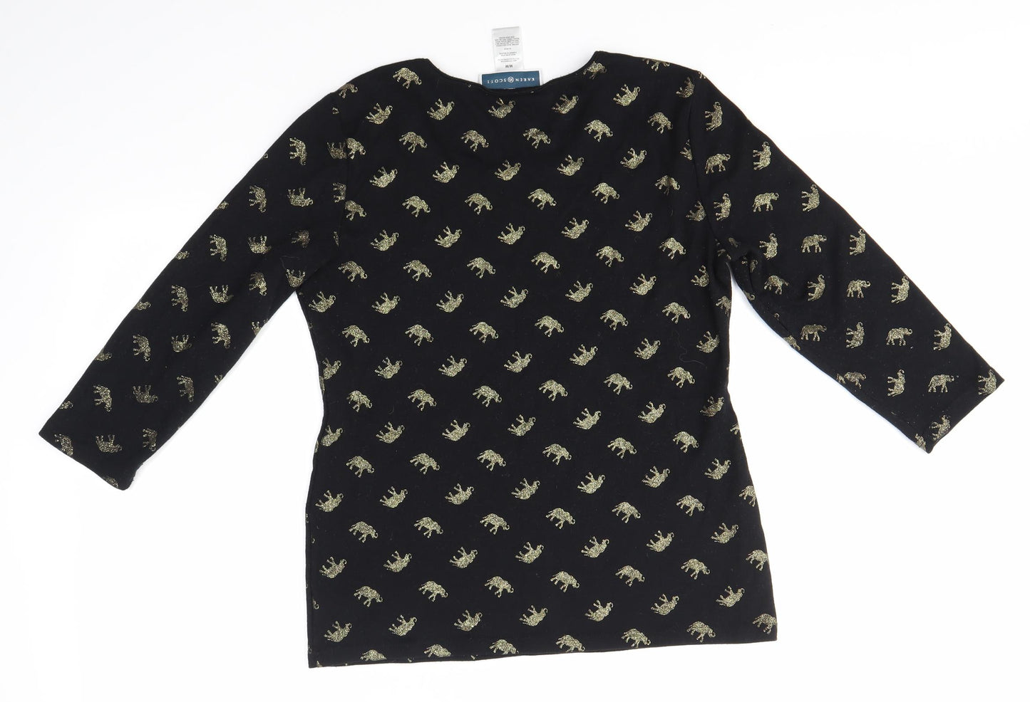 Karen Scott Womens Black   Basic Blouse Size M