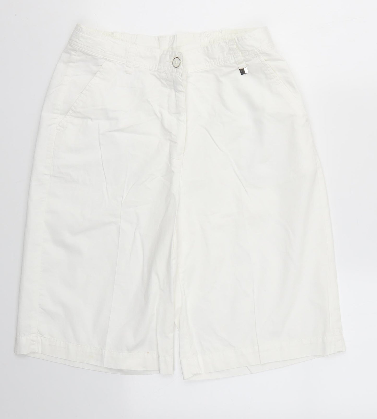 M&S Womens White   Boyfriend Shorts Size 12
