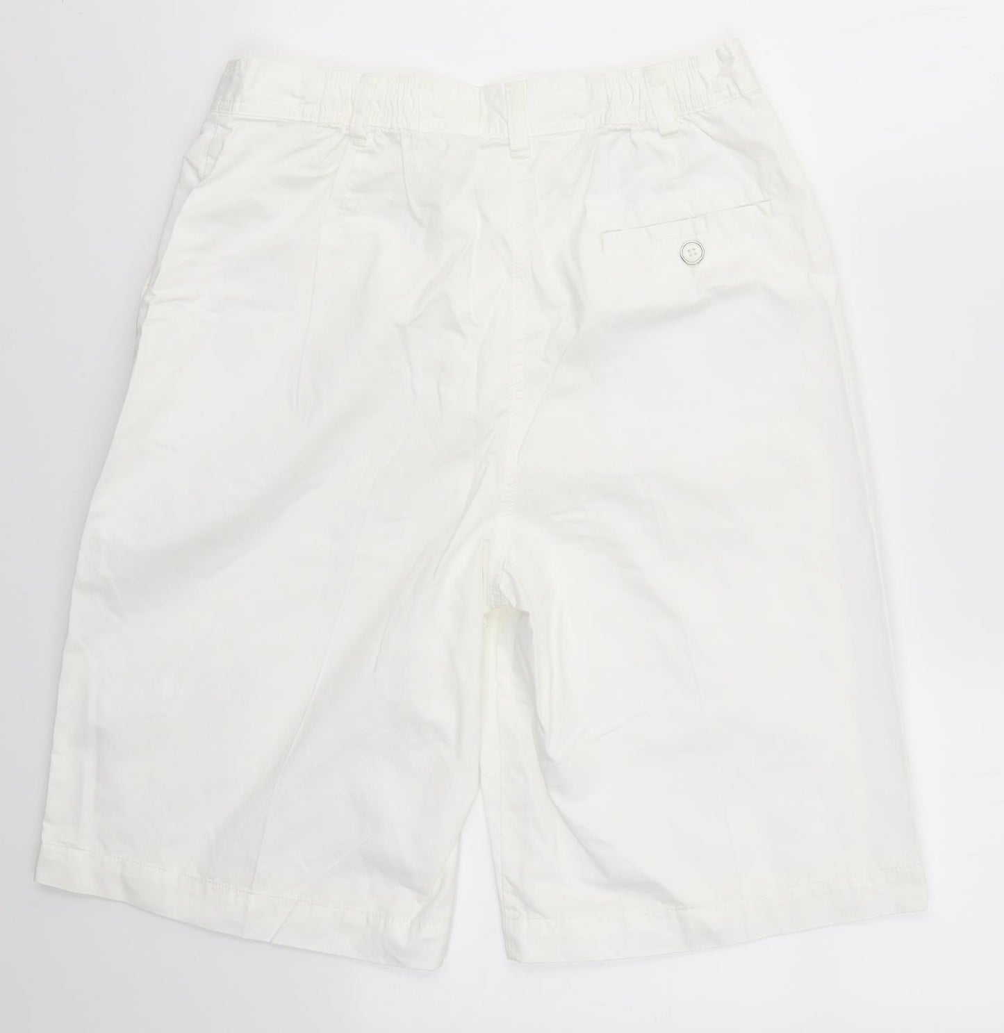M&S Womens White   Boyfriend Shorts Size 12