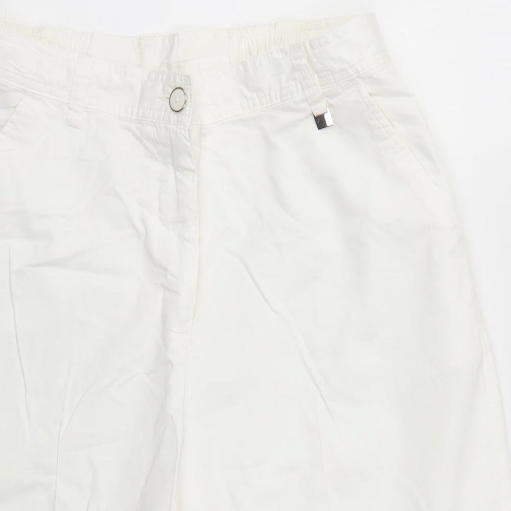 M&S Womens White   Boyfriend Shorts Size 12