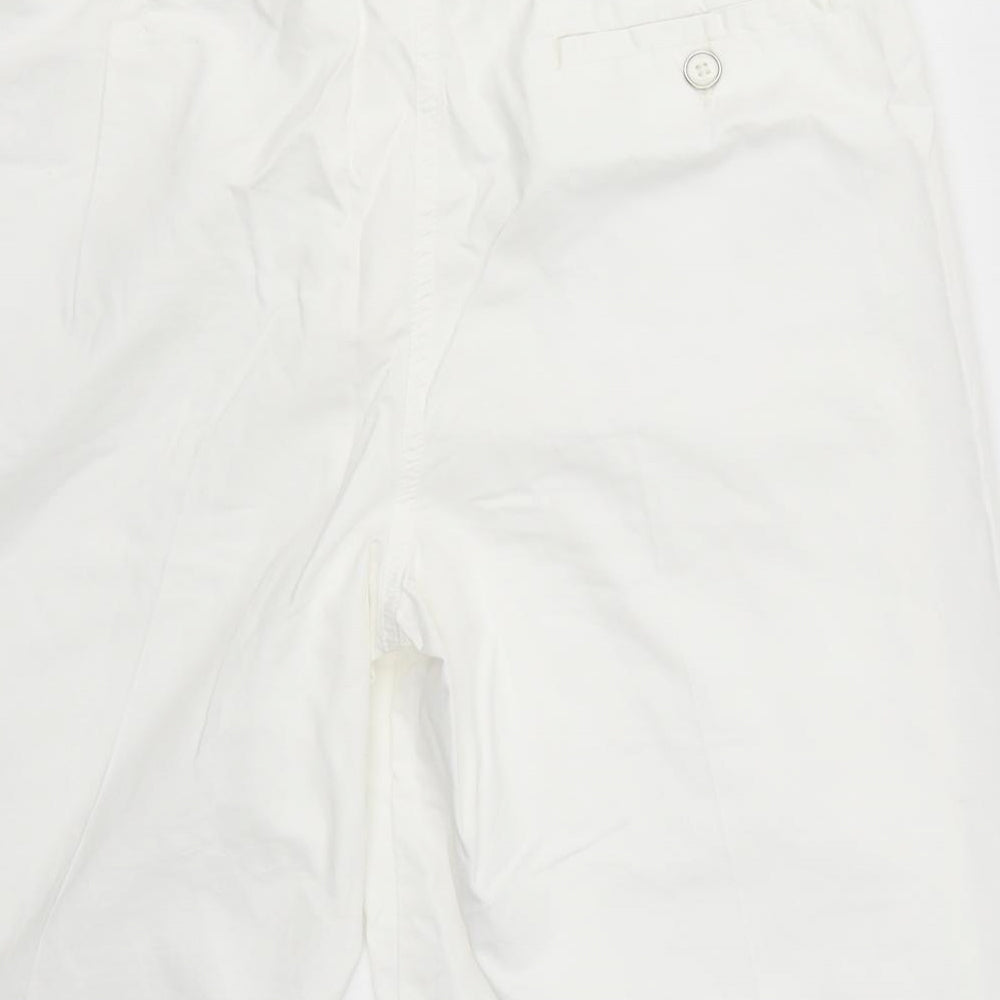 M&S Womens White   Boyfriend Shorts Size 12