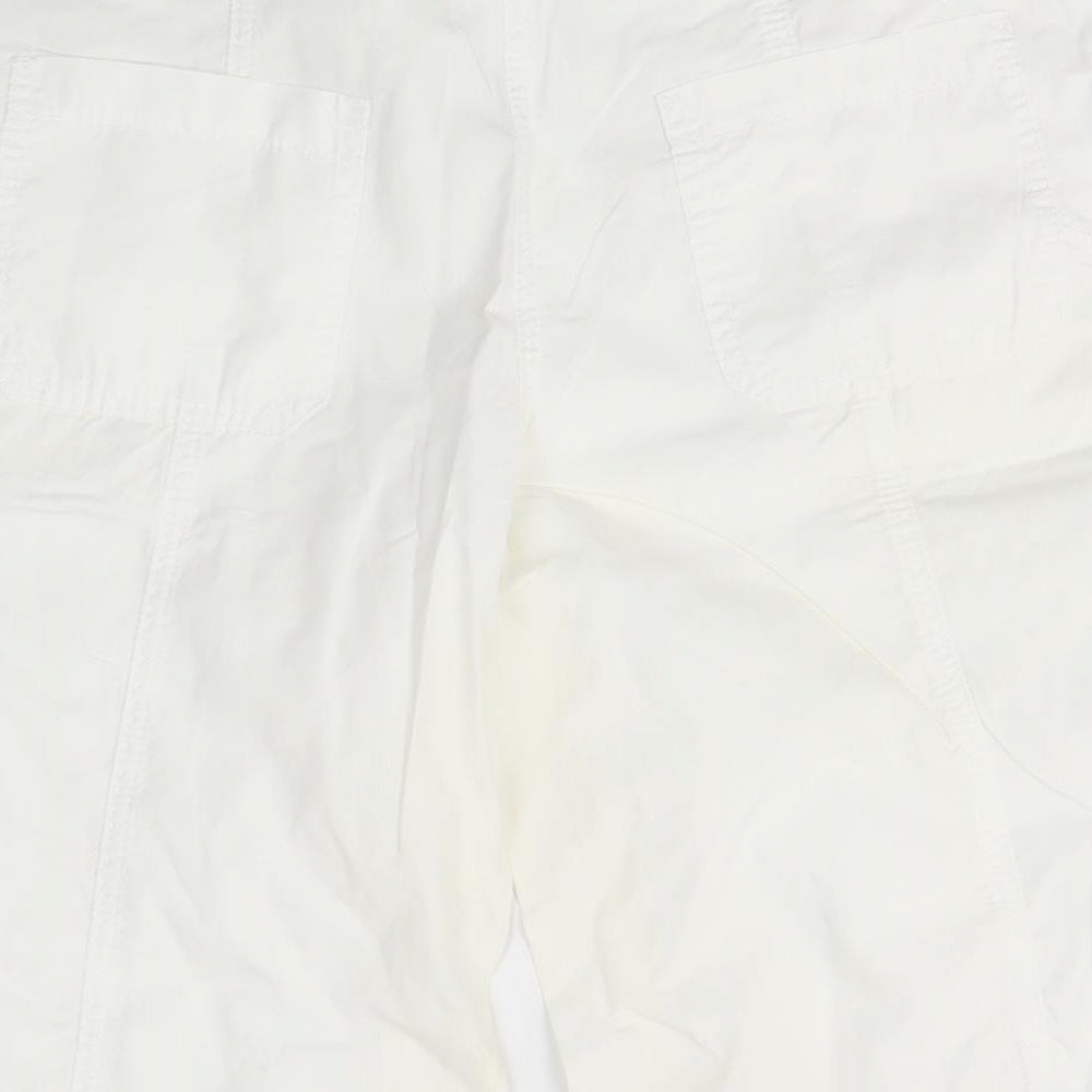 M&S Womens White   Boyfriend Shorts Size 14